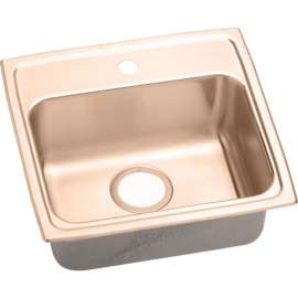 LRAD191855-CU Antimicrobial Copper Single Bowl Top Mount Sink