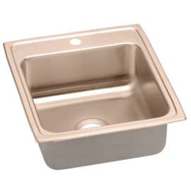 LRAD202265-CU Antimicrobial Copper Single Bowl Top Mount Sink