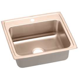 LRAD221965-CU Antimicrobial Copper Single Bowl Top Mount Sink