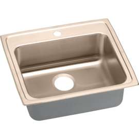 LRAD252150-CU Antimicrobial Copper Single Bowl Top Mount Sink