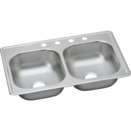 D23319 Classic Stainless Steel Double Bowl Top Mount Sink