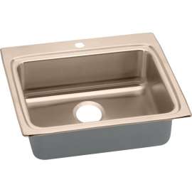 LRAD252250-CU Antimicrobial Copper Single Bowl Top Mount Sink