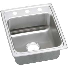 LR1720 Gourmet Lustertone Stainless Steel Single Bowl Top Mount Sink