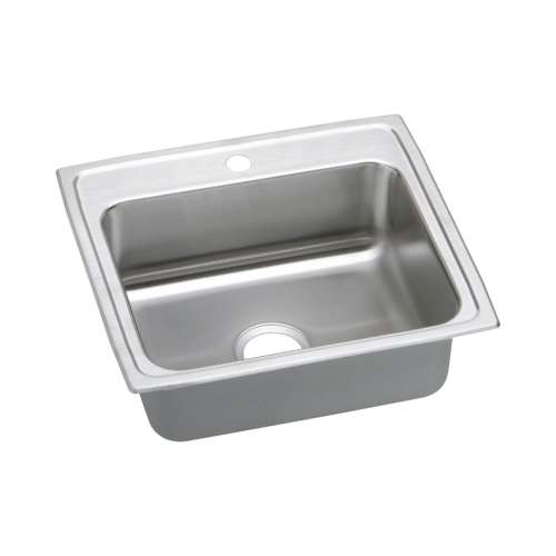 LR2219 Gourmet Lustertone Stainless Steel Single Bowl Top Mount Sink