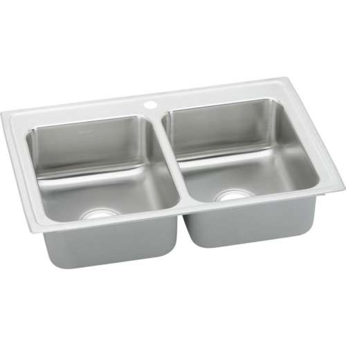 LR2922 Gourmet Lustertone Stainless Steel Double Bowl Top Mount Sink