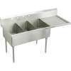 Sturdibilt SS8372R4 Commercial Scullery Sink with 4 Faucet Holes in Buffed Satin