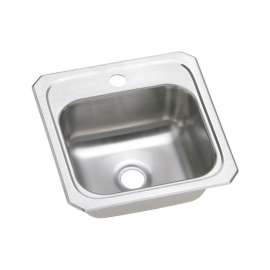 Celebrity Stainless Steel 15-In Drop-In Kitchen Sink Kit With Kitchen Sink, Faucet, Strainer