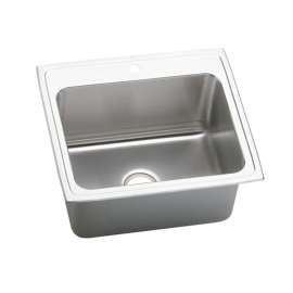 DLR252212 Gourmet Lustertone Stainless Steel Single Bowl Top Mount Sink