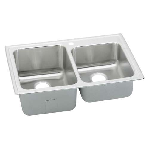 LGR3322 Gourmet Lustertone Stainless Steel Double Bowl Top Mount Sink