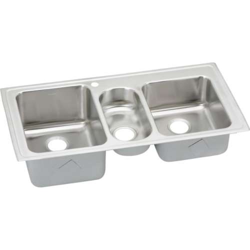 LGR4322 Gourmet Lustertone Stainless Steel Triple Bowl Top Mount Sink