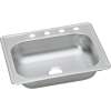 Stainless Steel Single Bowl Top Mount Sink with 2 Faucet Holes in Satin