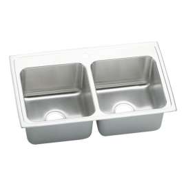 DLR331910 Gourmet Lustertone Stainless Steel Double Bowl Top Mount Sink
