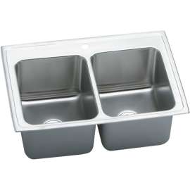 DLR372210 Gourmet Lustertone Stainless Steel Double Bowl Top Mount Sink