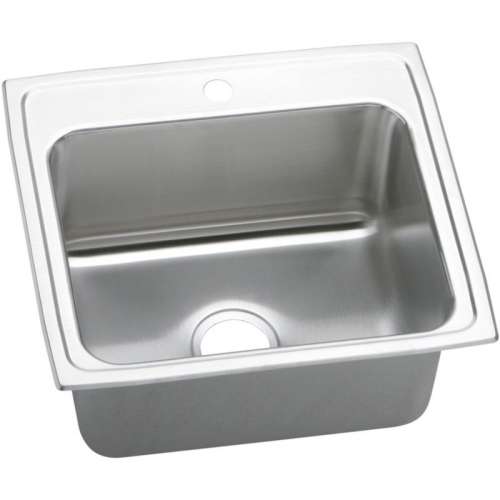 DLR221910 Gourmet Lustertone Stainless Steel Single Bowl Top Mount Sink