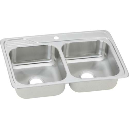 ECC3322 Gourmet Celebrity Stainless Steel Double Bowl Top Mount Sink