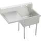Weldbilt WNSF8124LOF2 Commercial Scullery Sink with 2 Faucet Holes in Buffed Satin