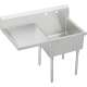 Weldbilt WNSF8130LOF1 Commercial Scullery Sink with Single Faucet Hole in Buffed Satin