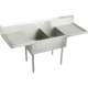 Weldbilt WNSF8236LROF2 Commercial Scullery Sink with 2 Faucet Holes in Buffed Satin