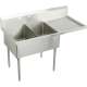 Weldbilt WNSF8260ROF2 Commercial Scullery Sink with 2 Faucet Holes in Buffed Satin
