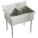 Weldbilt WNSF8248OF4 Commercial Scullery Sink with 4 Faucet Holes in Buffed Satin