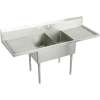 Weldbilt WNSF8254LROF4 Commercial Scullery Sink with 4 Faucet Holes in Buffed Satin