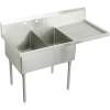 Weldbilt WNSF8260ROF4 Commercial Scullery Sink with 4 Faucet Holes in Buffed Satin