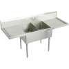Weldbilt WNSF8260LROF4 Commercial Scullery Sink with 4 Faucet Holes in Buffed Satin