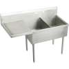Weldbilt WNSF8236L4 Commercial Scullery Sink with 4 Faucet Holes in Buffed Satin