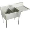 Weldbilt WNSF8248R4 Commercial Scullery Sink with 4 Faucet Holes in Buffed Satin