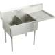 Weldbilt WNSF8248R4 Commercial Scullery Sink with 4 Faucet Holes in Buffed Satin