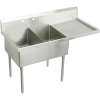 Weldbilt WNSF8254R4 Commercial Scullery Sink with 4 Faucet Holes in Buffed Satin