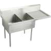 Sturdibilt SS8230ROF2 Commercial Scullery Sink with 2 Faucet Holes in Buffed Satin