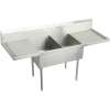 Sturdibilt SS8230LROF2 Commercial Scullery Sink with 2 Faucet Holes in Buffed Satin
