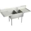 Sturdibilt SS8236LROF2 Commercial Scullery Sink with 2 Faucet Holes in Buffed Satin