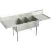 Weldbilt WNSF8360LROF6 Commercial Scullery Sink with 6 Faucet Holes in Buffed Satin