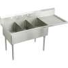 Sturdibilt SS8360ROF4 Commercial Scullery Sink with 4 Faucet Holes in Buffed Satin