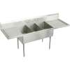 Sturdibilt SS8345LR6 Commercial Scullery Sink with 6 Faucet Holes in Buffed Satin