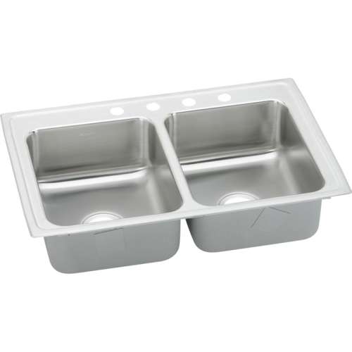 LRAD291865 Gourmet Lustertone Stainless Steel Double Bowl Top Mount Sink