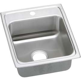 LRAD172065 Gourmet Lustertone Stainless Steel Single Bowl Top Mount Sink