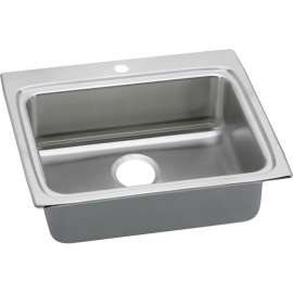 LRAD252255 Gourmet Lustertone Stainless Steel Single Bowl Top Mount Sink