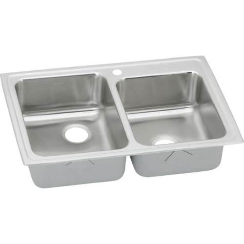 LRAD25060 Gourmet Lustertone Stainless Steel Double Bowl Top Mount Sink