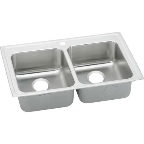 LRAD332160 Gourmet Lustertone Stainless Steel Double Bowl Top Mount Sink
