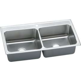 DLR432210 Gourmet Lustertone Stainless Steel Double Bowl Top Mount Sink
