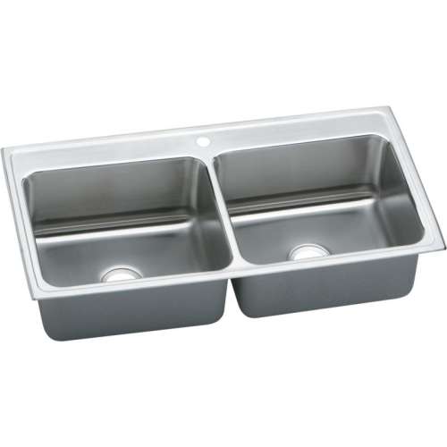 DLR432210 Gourmet Lustertone Stainless Steel Double Bowl Top Mount Sink