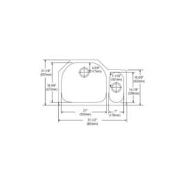 Harmony Lustertone ELUH3221R Stainless Steel Double Bowl Undermount Sink in Lustrous Highlighted Satin