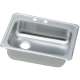 Stainless Steel Single Bowl Top Mount Sink with MR2 Faucet Holes in Brushed Satin