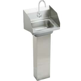 CHSP1716LRSSACC Commercial Stainless Steel Handwash Sink Package with Single Faucet Hole in Buffed Satin