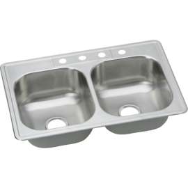 DSE23322 Elite Stainless Steel Double Bowl Top Mount Sink