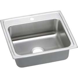 LRAD221945 Gourmet Lustertone Stainless Steel Single Bowl Top Mount Sink