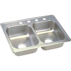 D22519 Classic Stainless Steel Double Bowl Top Mount Sink